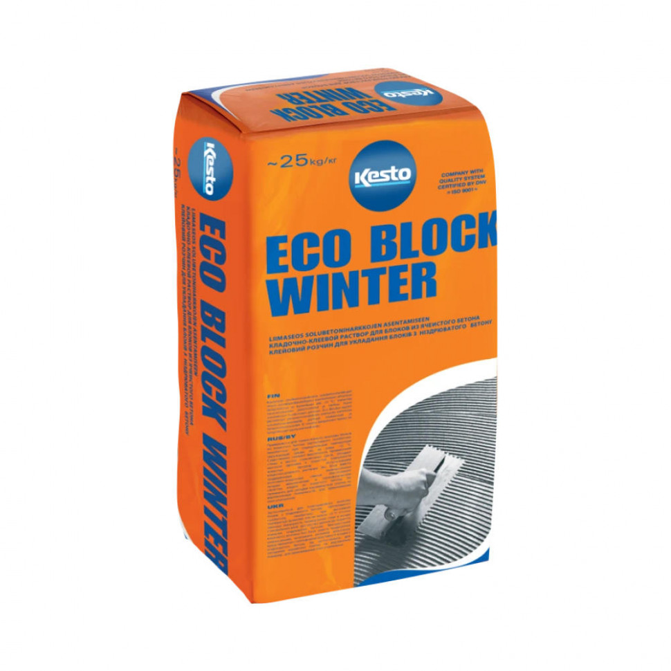 Кладочно-клеевой раствор для ячеистого бетона Kesto Eco Block Winter
