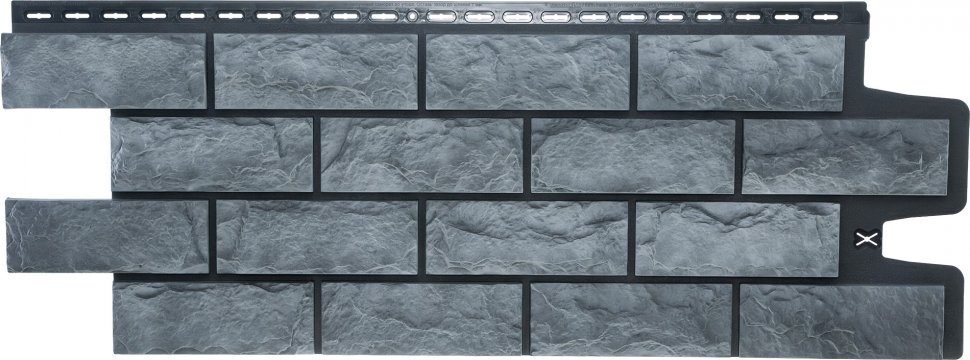 Фасадные панели Grand Line Колотый камень Classic антрацит