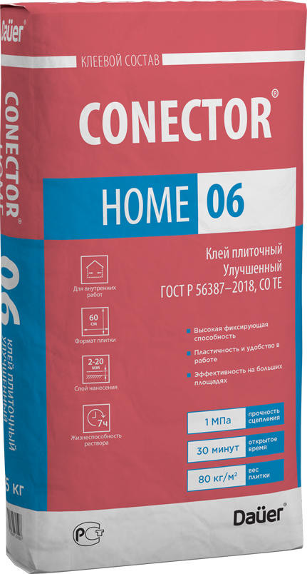 Клей плиточный CONECTOR HOME 06 Улучшенный