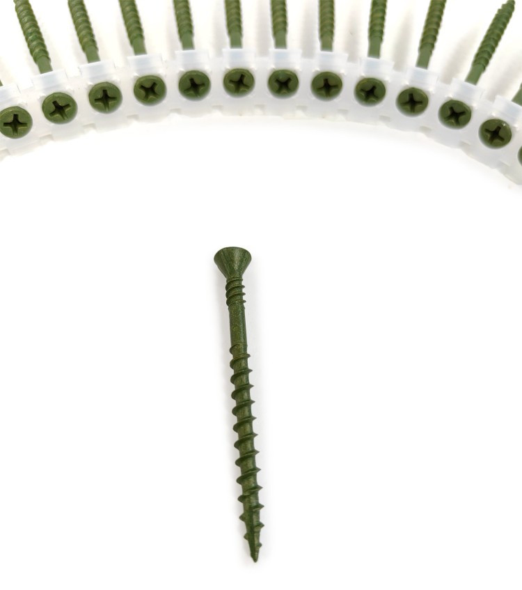 Ленточные саморезы H&H PH2 4.2x55mm (Ruspert Green, дерево-дерево 1000 шт)